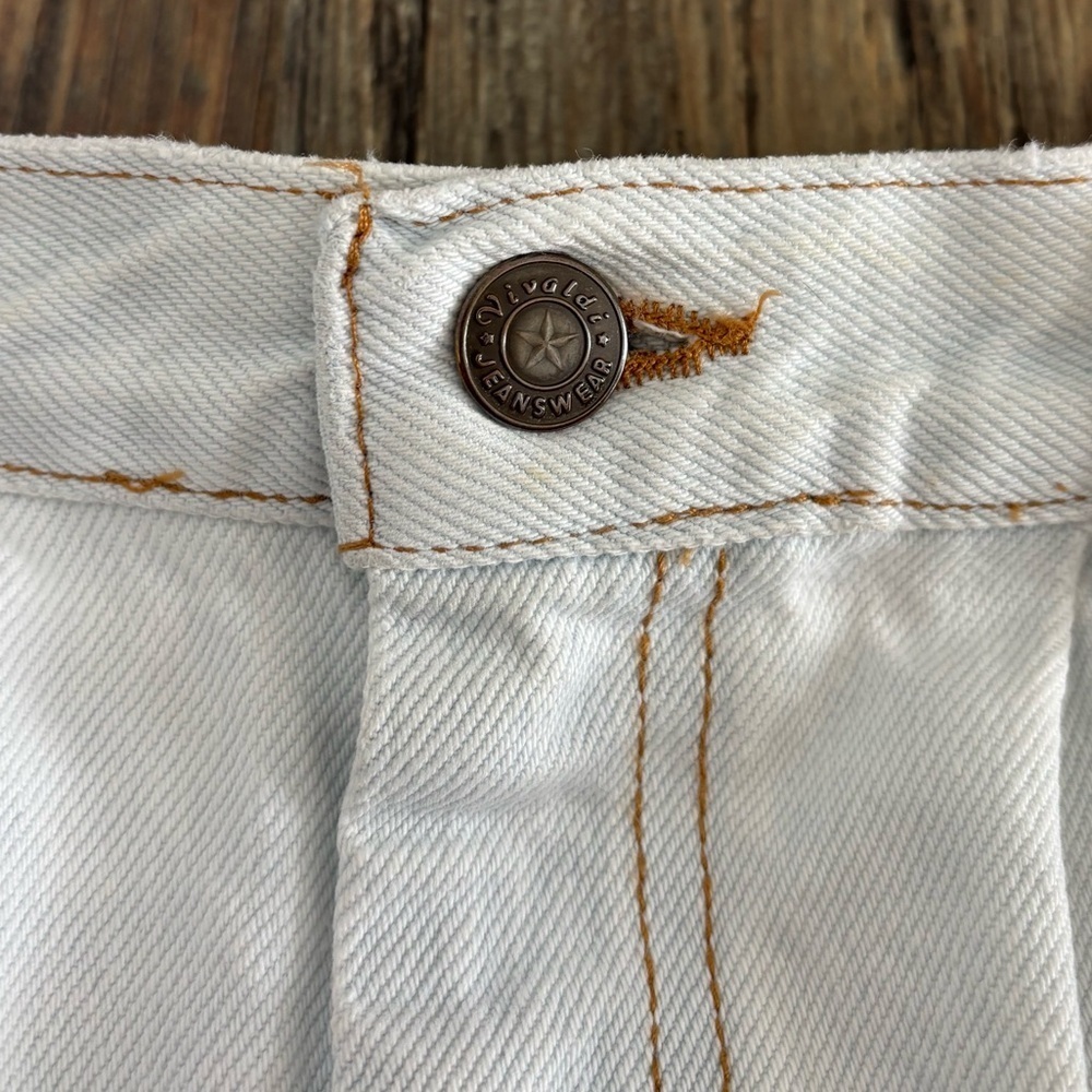 Vtg Vivaldi Jeanswear Denim Pencil Skirt Size 8 White w/Hint of Blue 80s 90s - Picture 11 of 12